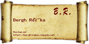 Bergh Réka névjegykártya